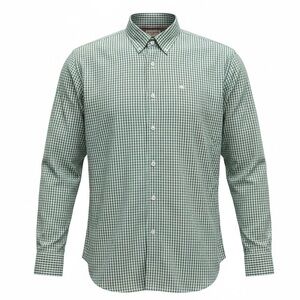Dockers men's green, beige and white long-sleeve button-front shirt 60% Cotton